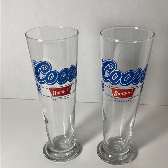 Vintage coors banquet beer  tall glass set of 2 - Picture 1 of 1